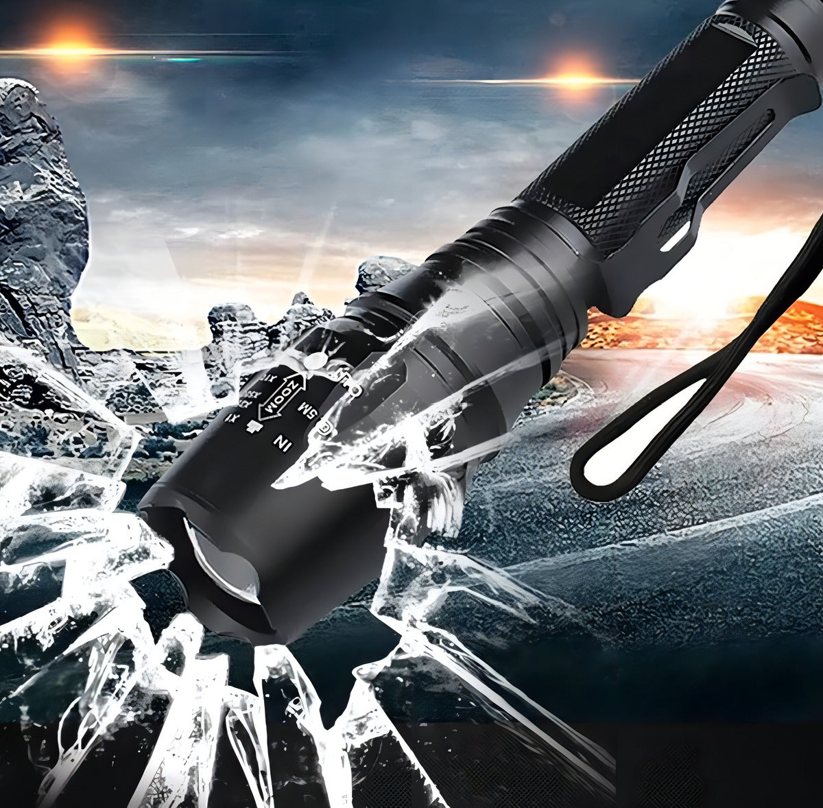 Torcia LED Militare P50 Ricaricabile in alluminio aeronautico nero