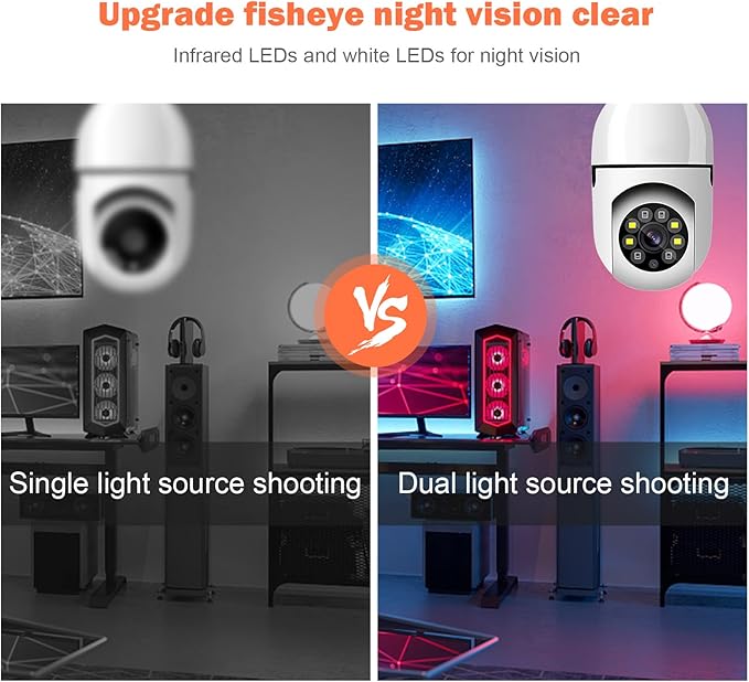 Telecamera di sicurezza Wi-Fi con attacco portalampada E27