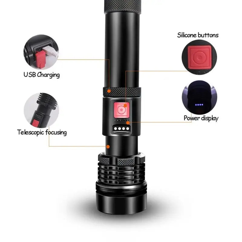 TORCIA LED MILITARE P50 RICARICABILE