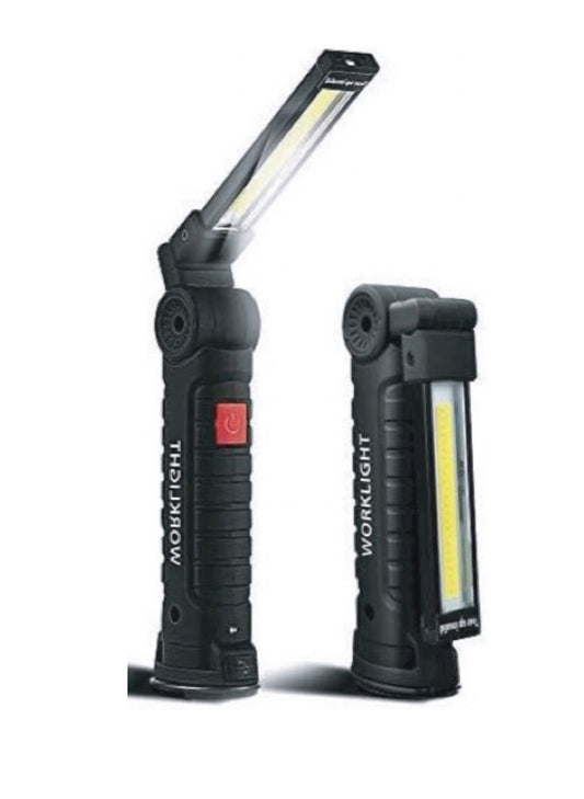 3 PZ -  TORCIA JUMBO LED BASE MAGNETICA PIEGHEVOLE RICARICABILE