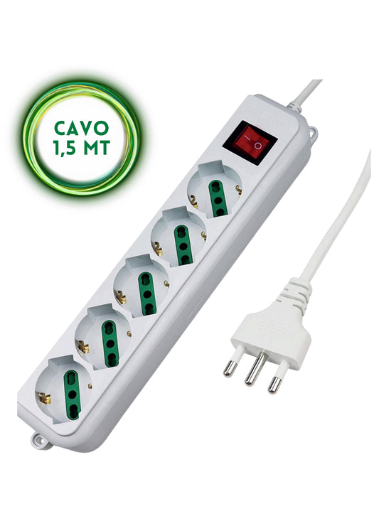 1,5M - MULTIPRESA 16A C/INTERRUTTORE 3/4/5/6 POSTI