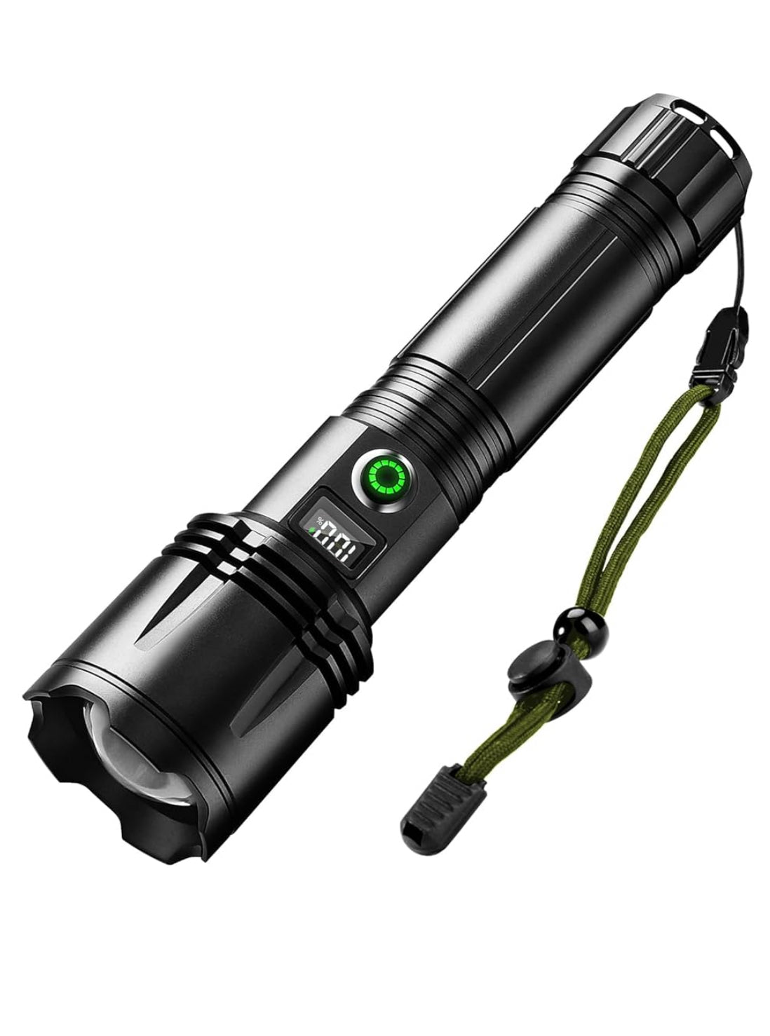 Torcia LED Militare Ricaricabile in alluminio aeronautico nero