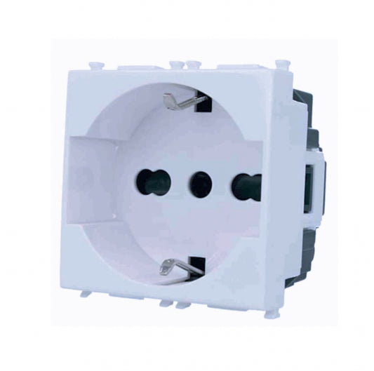 PRESA SCHUKO UNIVERSALE COMPATIBILE SERIE PLANA
