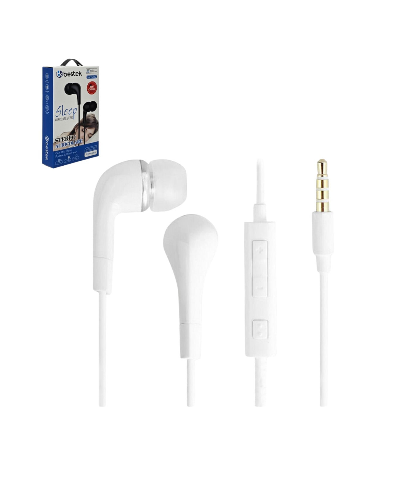 CUFFIE AURICOLARI STEREO JACK 3,5MM  - 6 PZ
