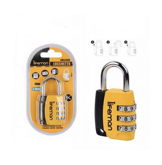 12 PZ - LUCCHETTO COMBINAZIONE BLISTER